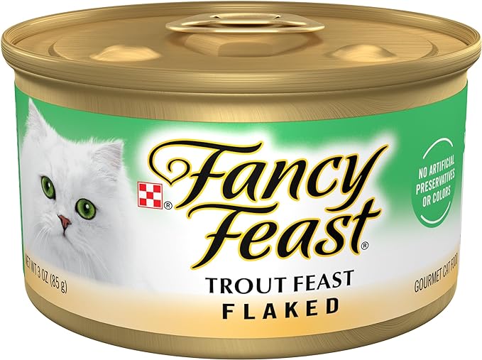 Can of Fancy Feast Flaked Trout wet cat food, 3oz