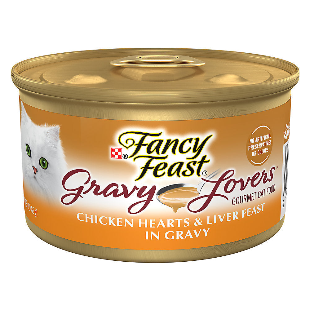 Can of Fancy Feast Gravy Lovers Chicken Heart & Liver in Gravy, 3oz