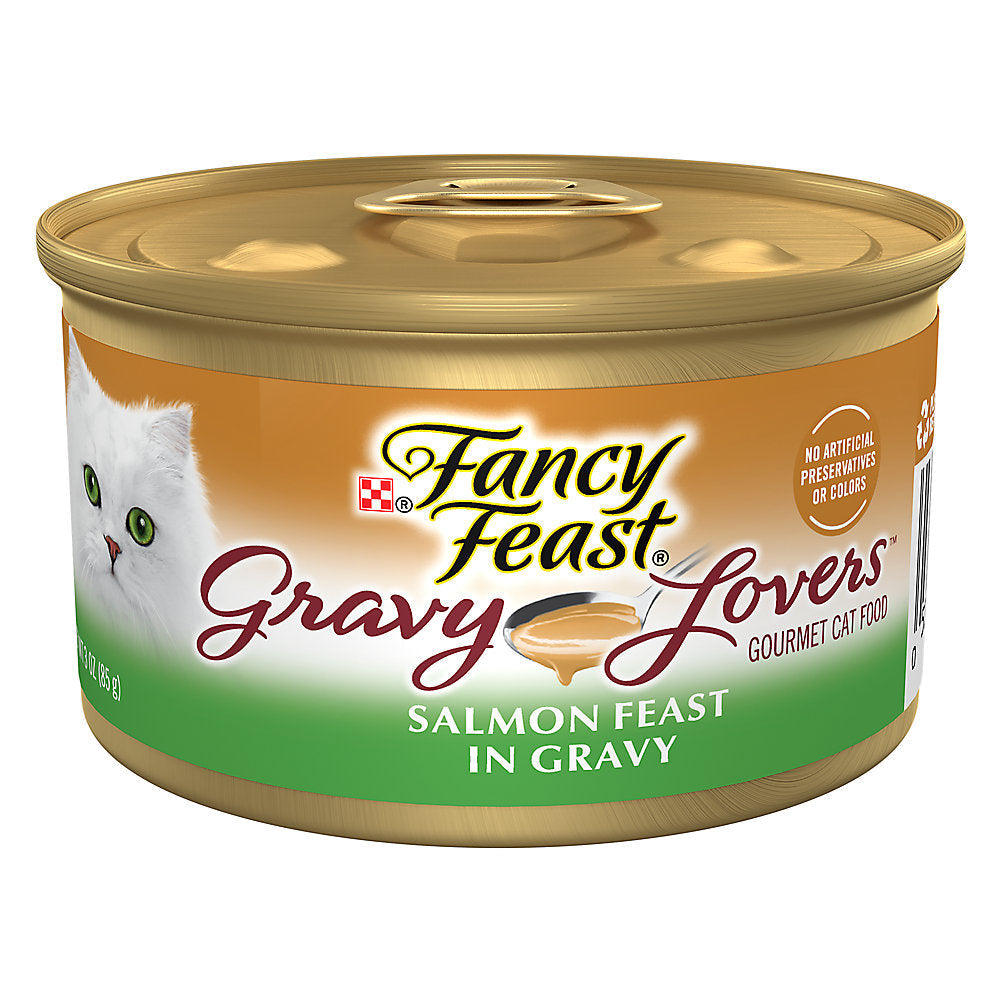 Fancy Feast salmon pâté cat food in gravy wet cat food, 3 ounce can
