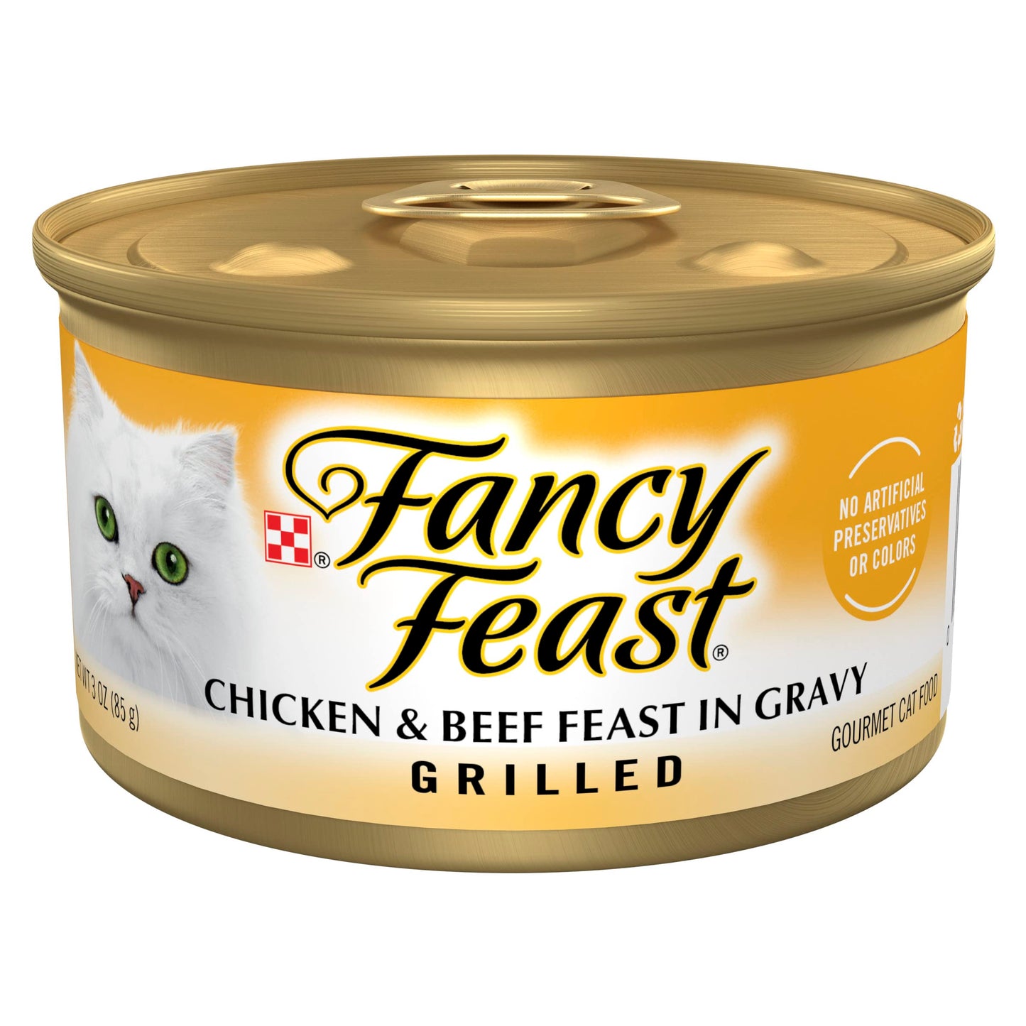 Fancy Feast chicken and beef grilled cuts in gravy wet cat food, 3 ounce can