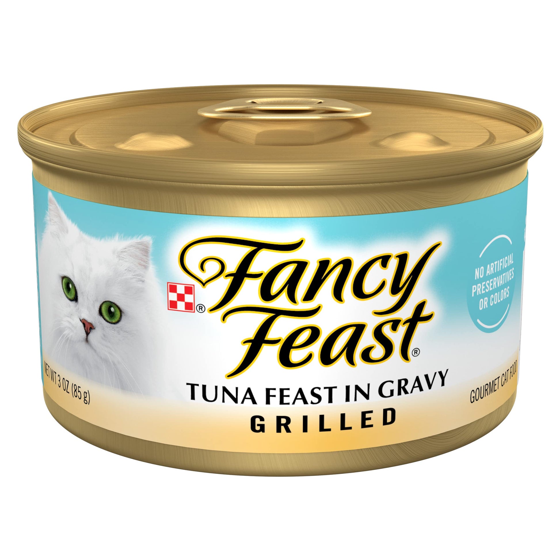 Can of Fancy Feast Grilled Tuna wet cat food, 3oz