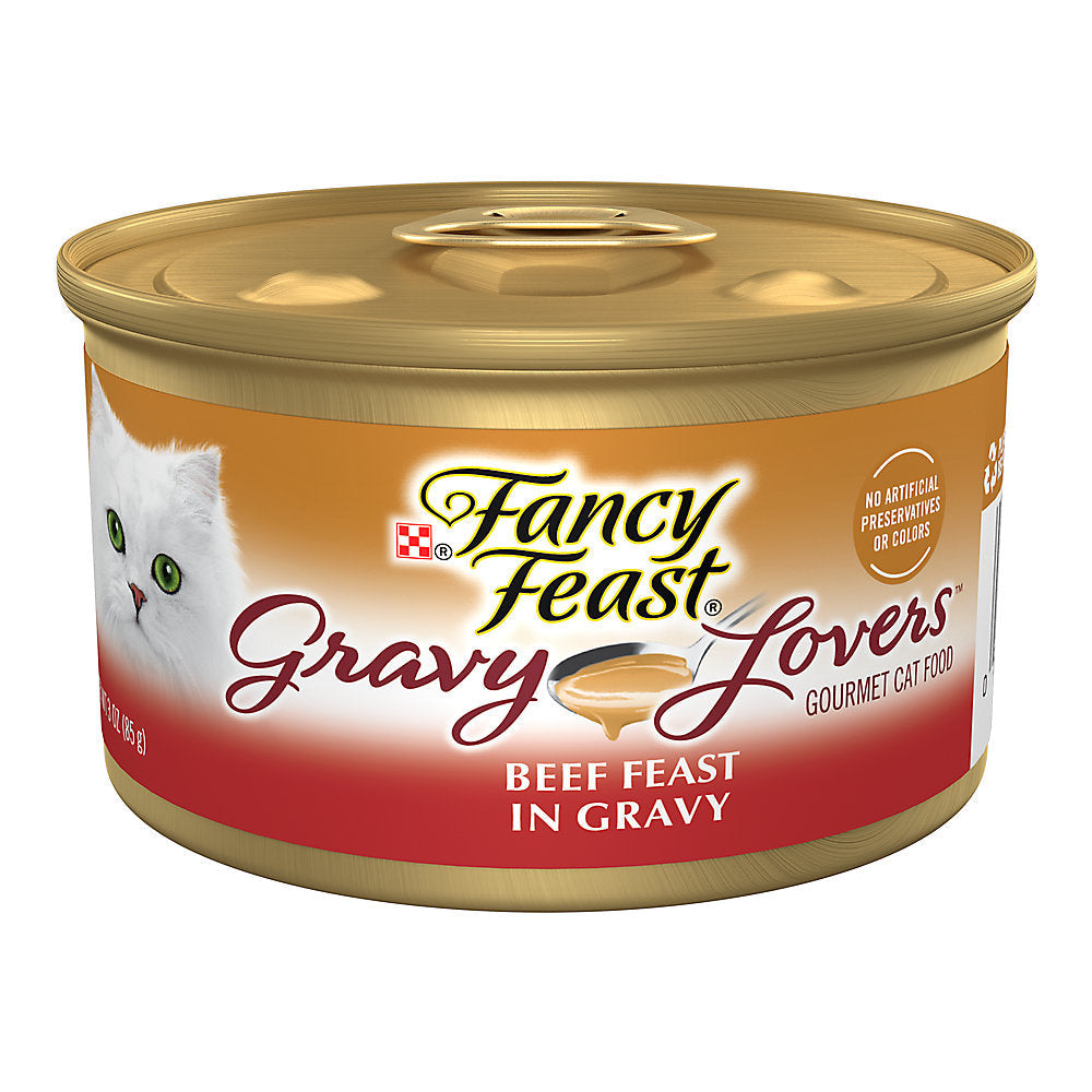 Fancy Feast beef pâté cat food in gravy wet cat food, 3 ounce can