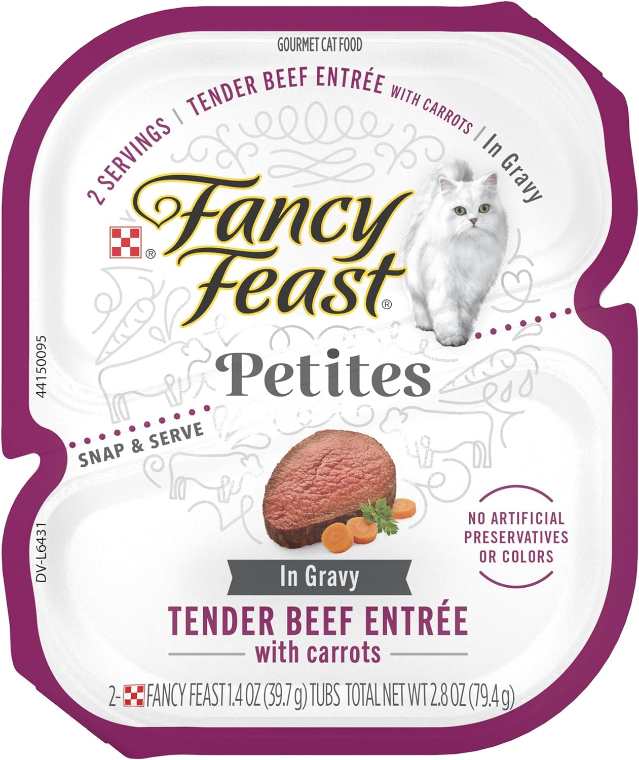 Fancy Feast Petites Beef with Carrots in Gravy, 2.8oz twin pack