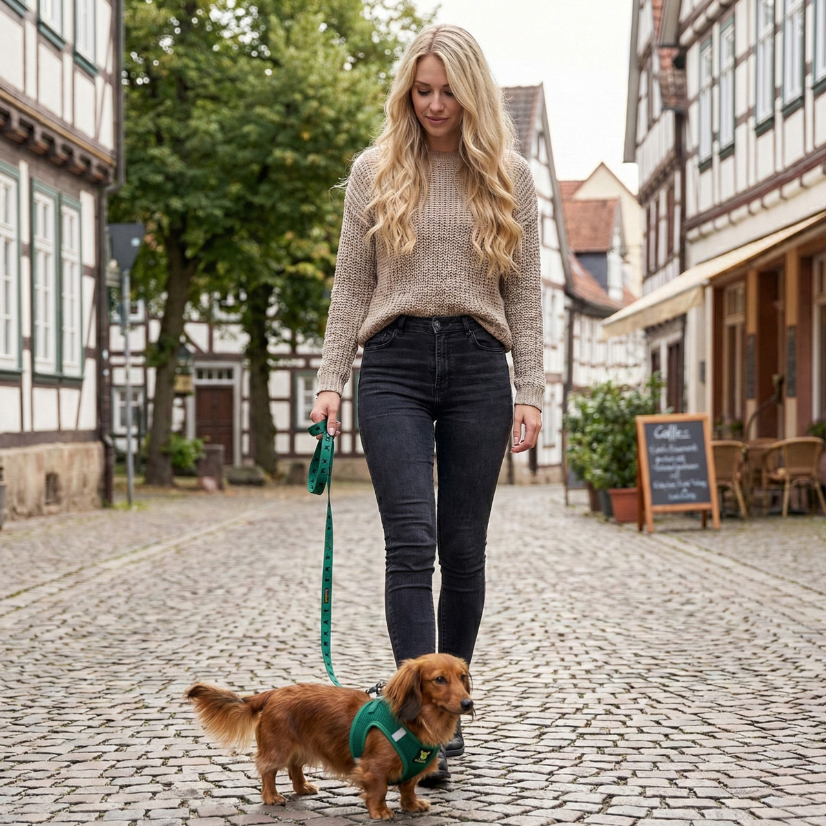 Step-In Dog Harness, Reflective Mesh, Forest Green