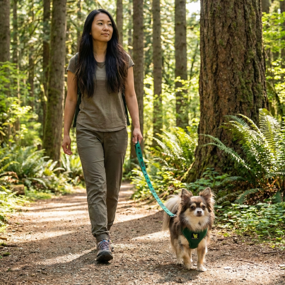 Over-the-Head Dog Harness, Vest Halter, Forest Green
