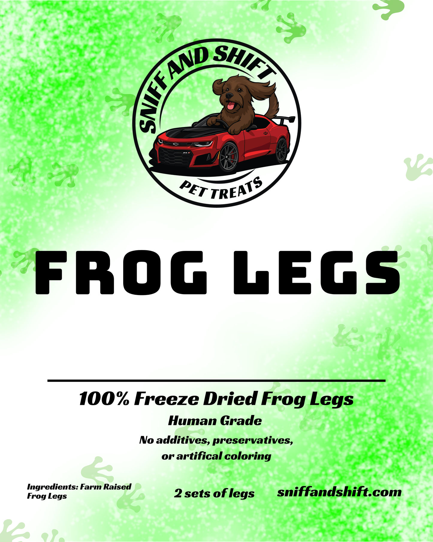 Freeze-dried frog legs dog and cat treats, exotic single-ingredient snack