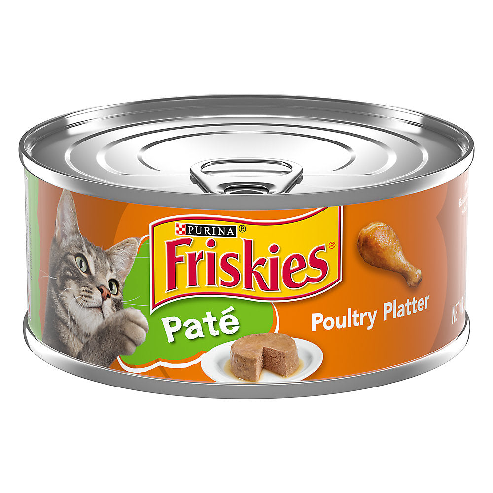 Friskies Poultry Platter Pate wet cat food can, 5.5oz