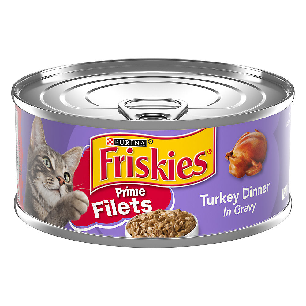 Friskies Prime Filets Turkey in Gravy wet cat food can, 5.5oz