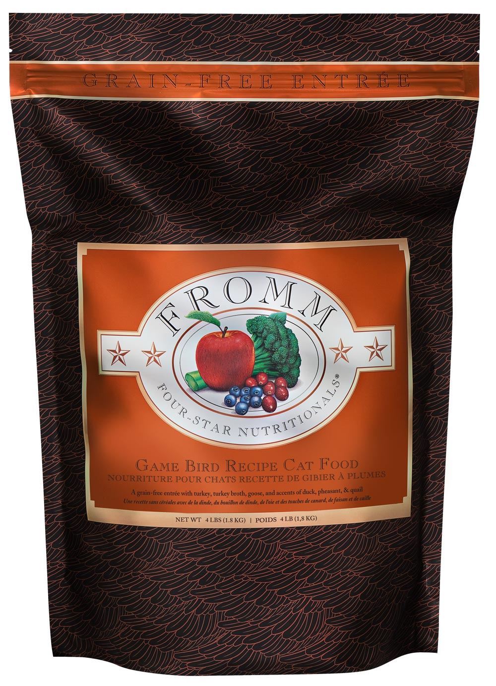 Fromm Four-Star Game Bird grain-free dry cat food bag