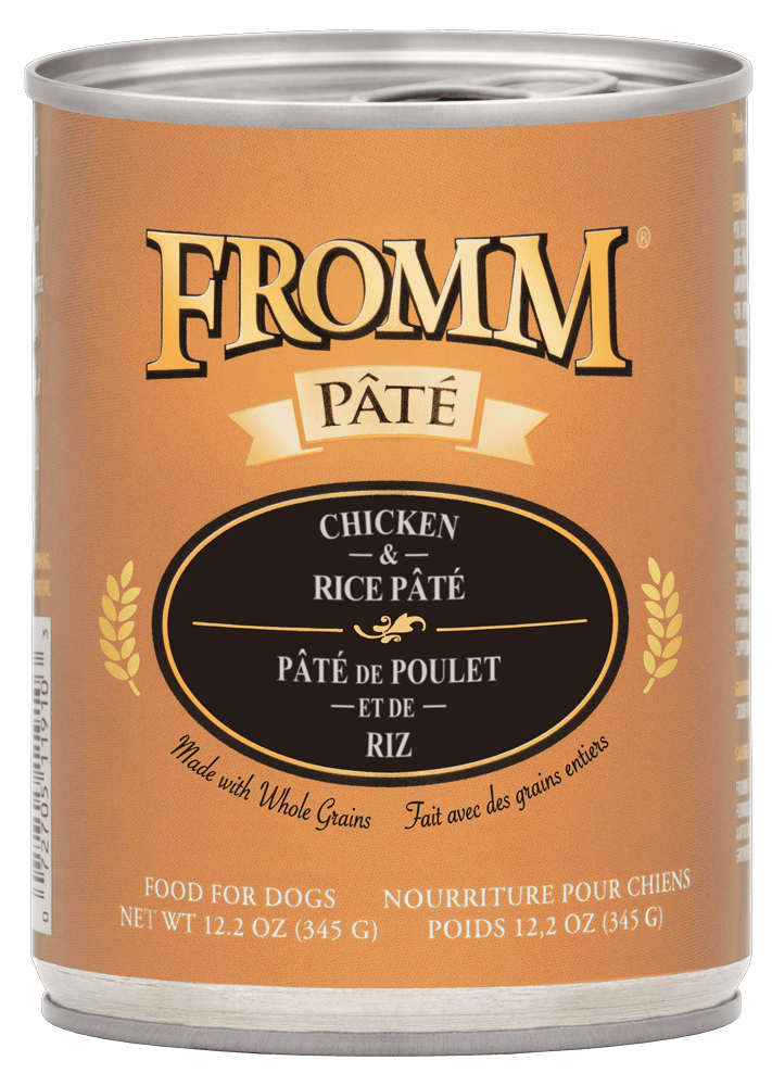 Fromm Chicken & Rice Pâté wet dog food can, 12.2oz