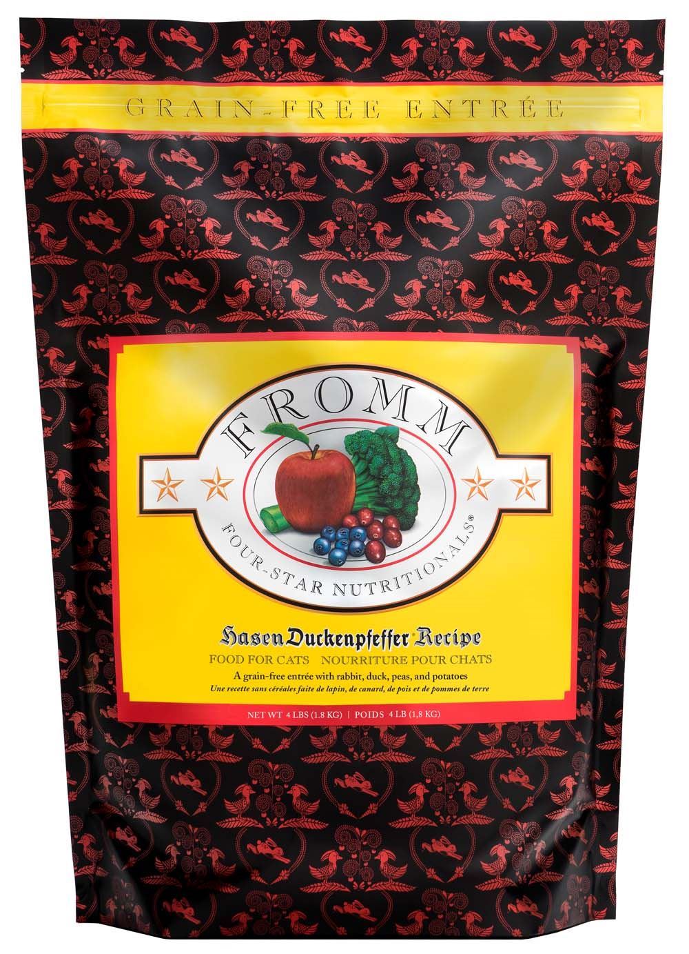 Fromm Four-Star Hasen Duckenpfeffer grain-free dry cat food bag