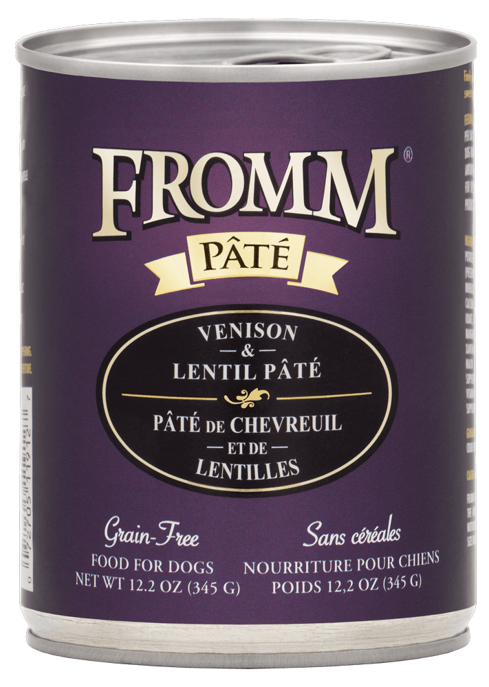 Fromm Venison & Lentil Pâté wet dog food can, 12.2oz