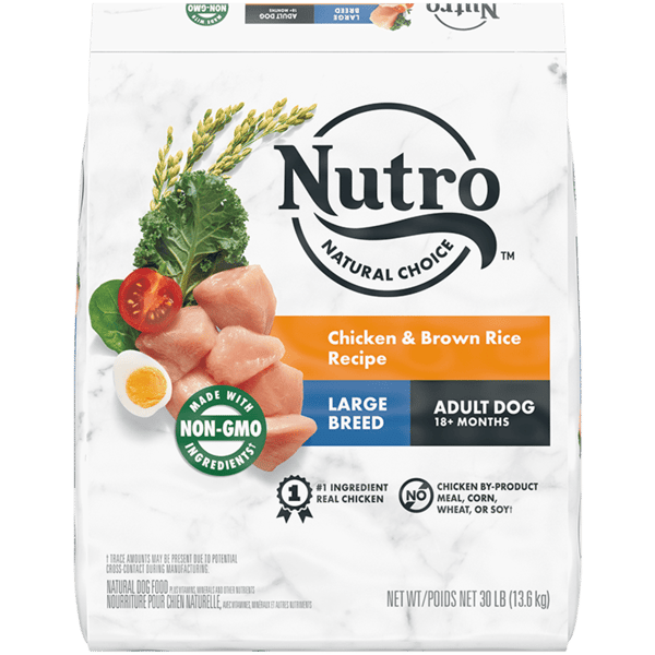30lb bag of Nutro Natural Choice Large Breed Adult Chicken & Brown Rice dry dog food