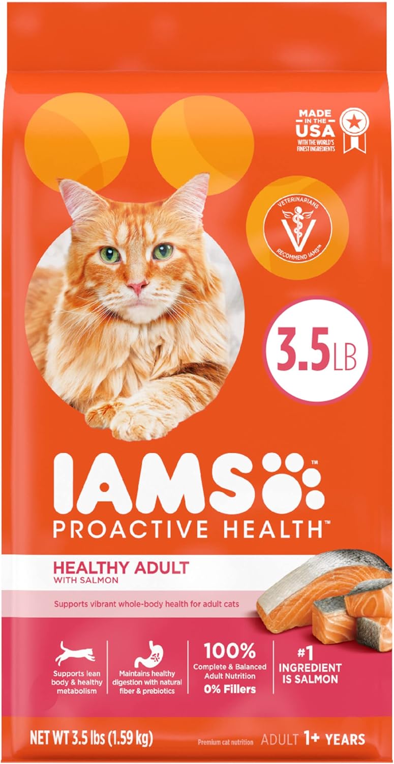 Iams Proactive Health Salmon and Tuna dry cat food bag
