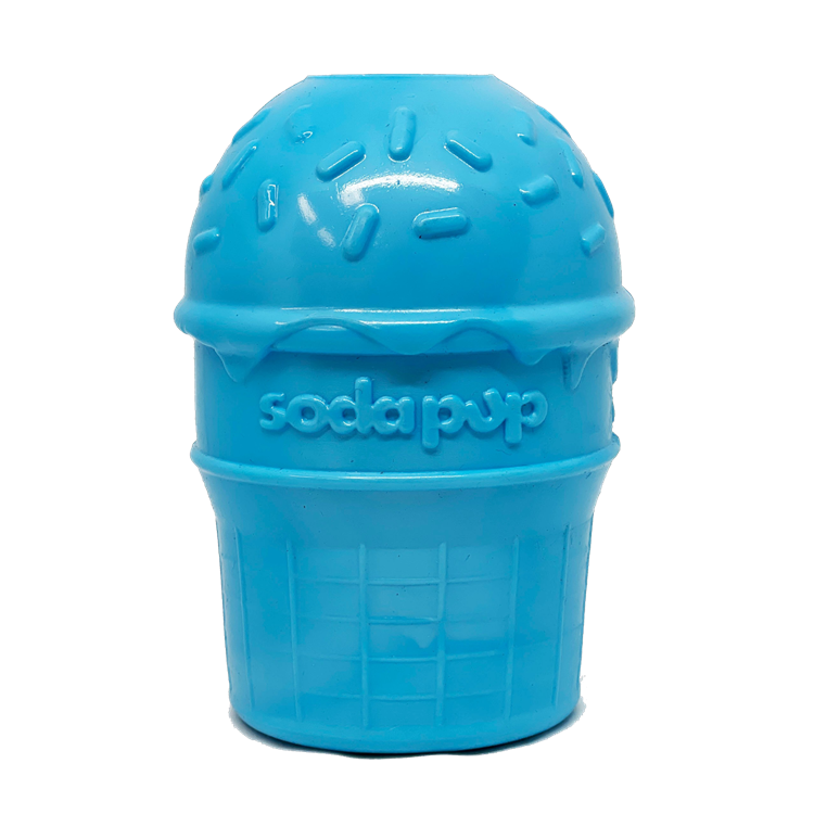 Ice Cream Cone shaped rubber treat dispenser, SodaPup, sold through Sniff and Shift