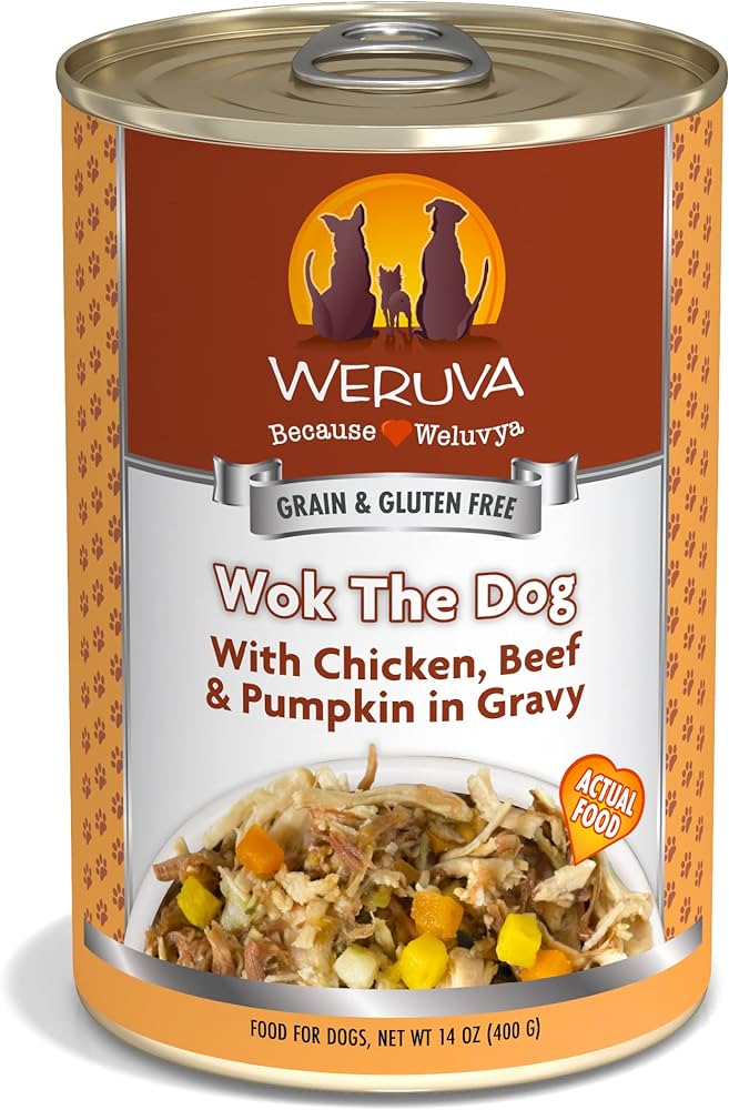 14oz can of Weruva Wok The Dog wet dog food