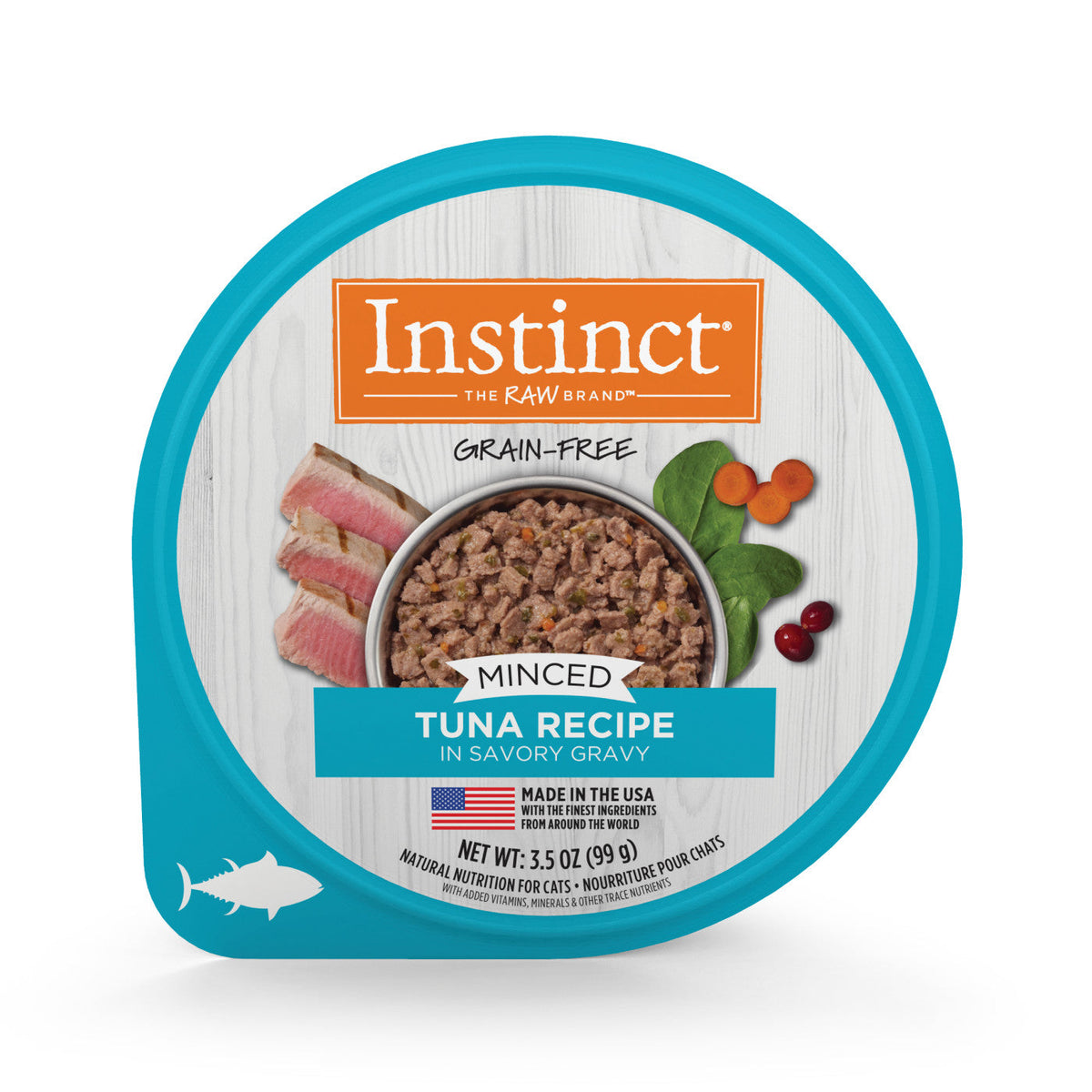 Cup of Instinct Minced Cups wild-caught tuna wet cat food, 3.5 ounce