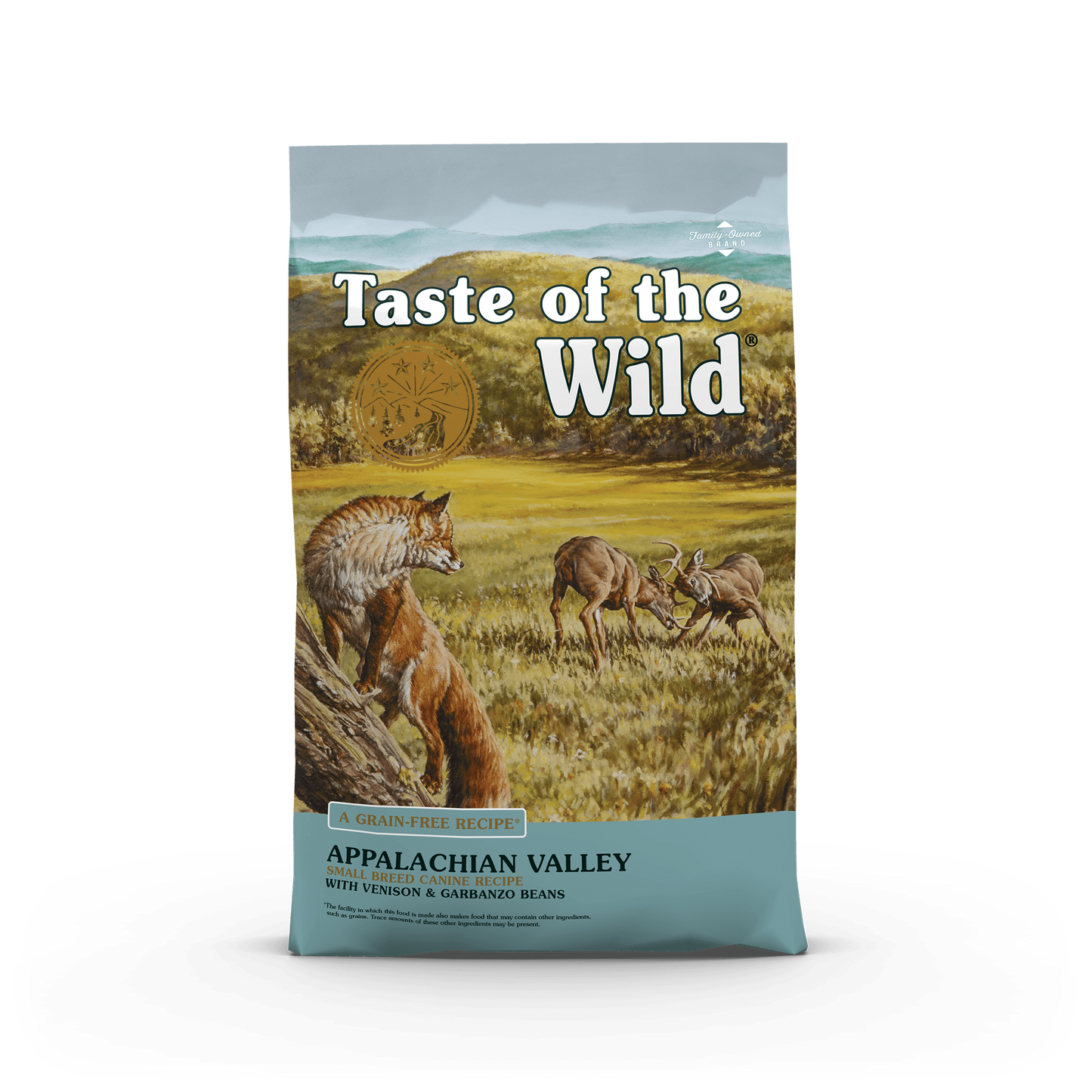 5lb bag of Taste of the Wild Appalachian Venison and Garbanzo Beans dry dog food