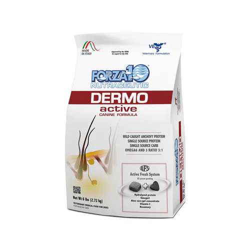 6 lb bag of Forza10 Active Dermo anchovy dry dog food