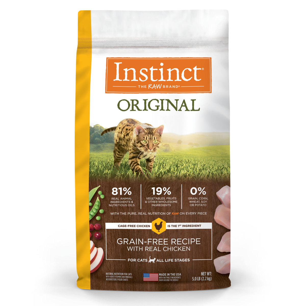 Instinct Original Grain-Free Chicken Recipe dry cat food bag, 5 lb
