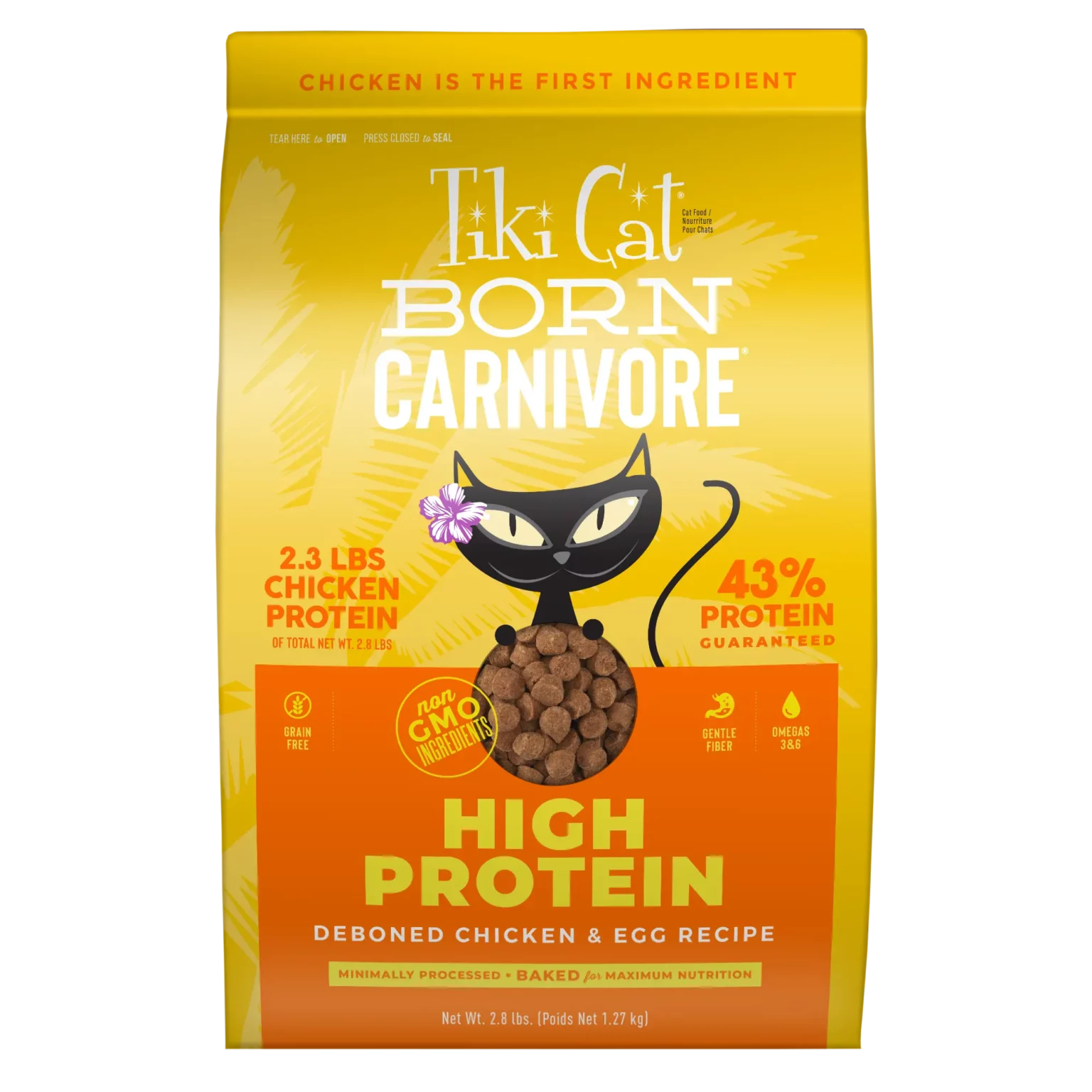 Tiki Cat Born Carnivore Chicken and Egg dry cat kibble, 2.8lb bag