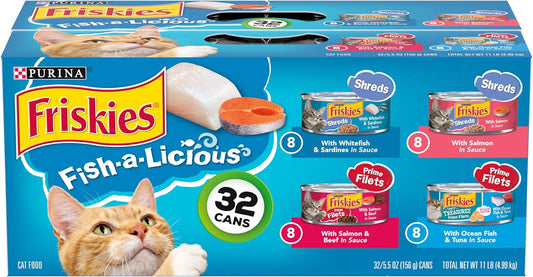Friskies Fish-A-Licious variety pack, 32 cans, 5.5oz