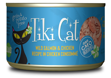 Tiki Cat Napili Luau Salmon and Chicken can, 2.8 oz
