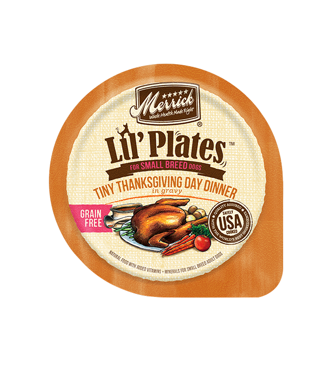 Merrick Lil' Plates Grain Free Tiny Thanksgiving Dinner small-breed dog food, 3.5 oz tray