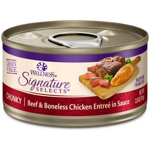Wellness Core Signature Select chunky beef and chicken canned cat food