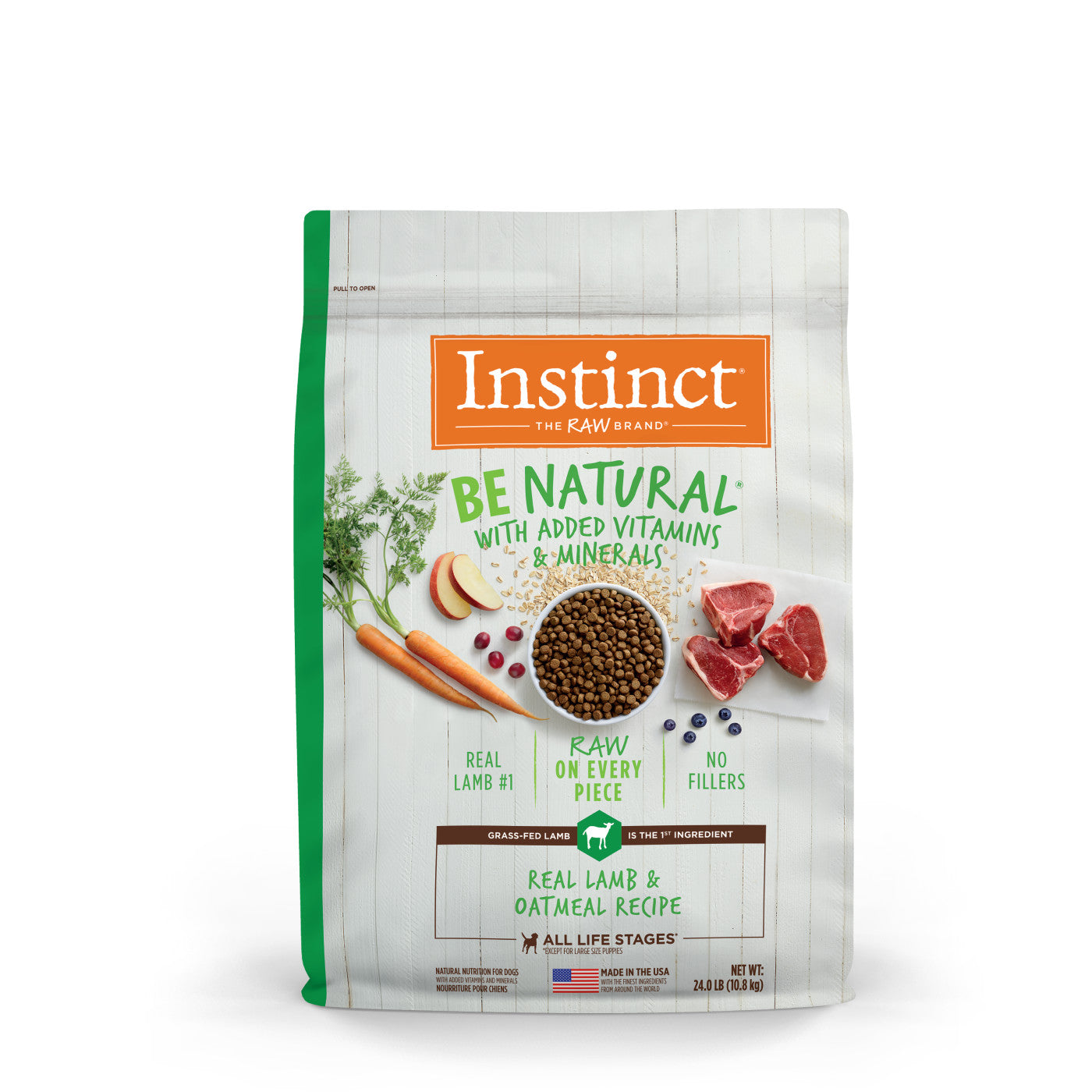 Bag of Instinct Adult Be Natural Lamb and Oatmeal Dry Dog Food (25lb)