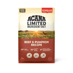 4.5lb bag of Acana Singles Beef with Pumpkin limited ingredient dry dog food