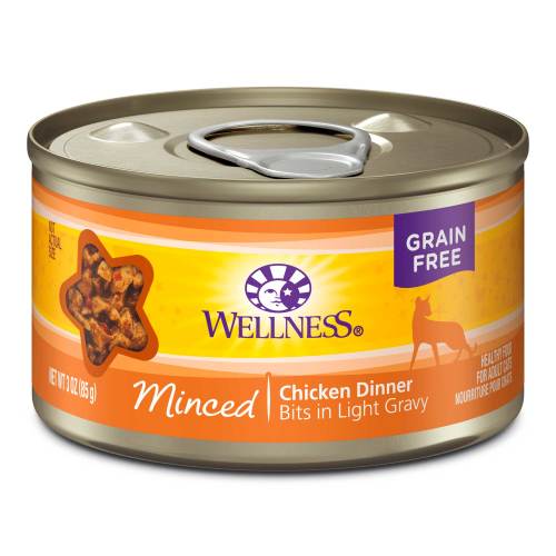 Wellness Complete Health minced chicken entree wet cat food can, 5.5 oz