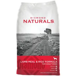 6, 20 and 40 lb bags of Diamond Naturals Adult Lamb and Rice dry dog food