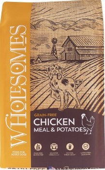 35lb bag of Wholesomes Chicken Meal & Potatoes grain-free dry dog food