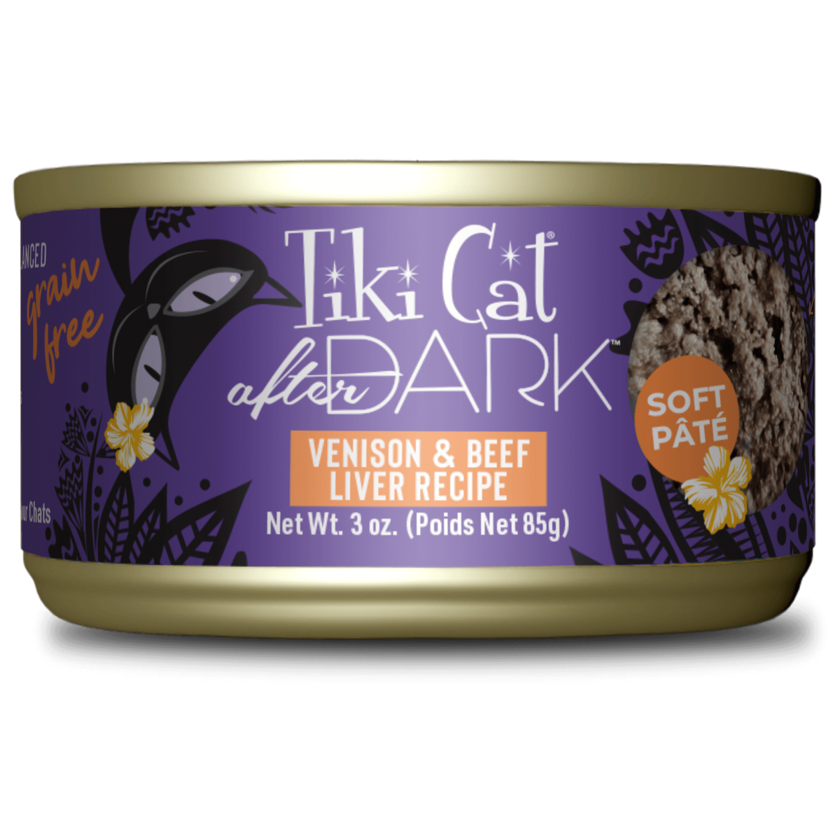 Tiki Cat After Dark Venison and Beef Liver soft pate can, 3 oz
