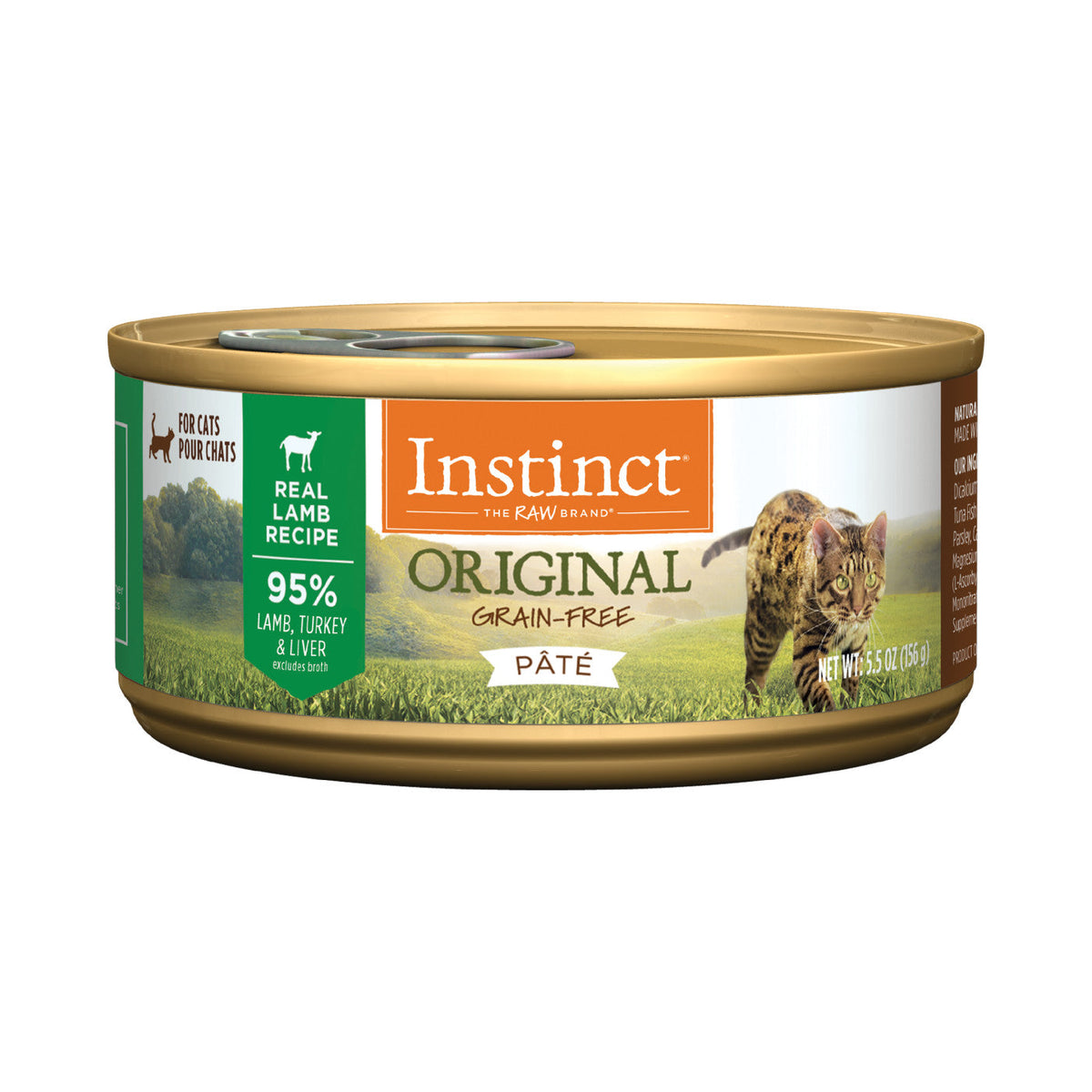 Can of Instinct Original Pate Grass-Fed Lamb wet cat food, 3 ounce