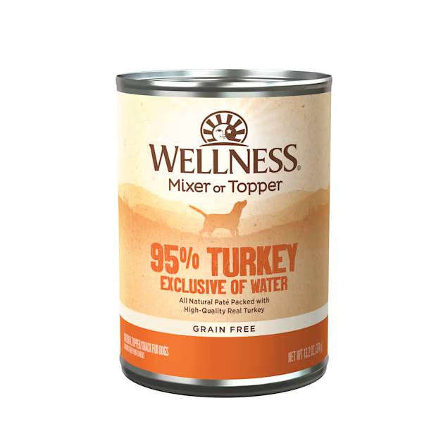 Can of Wellness Adult 95% Turkey wet dog food