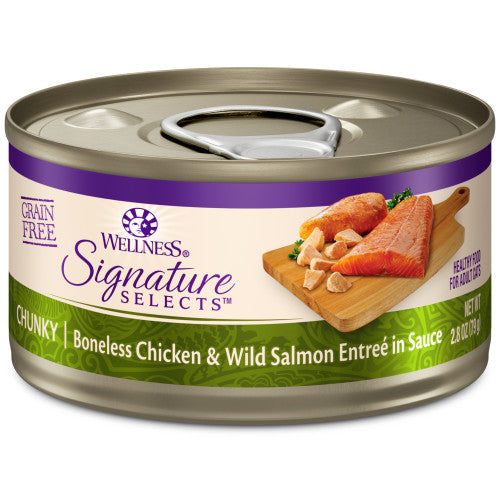 Wellness Core Signature Select chunky chicken and salmon canned cat food
