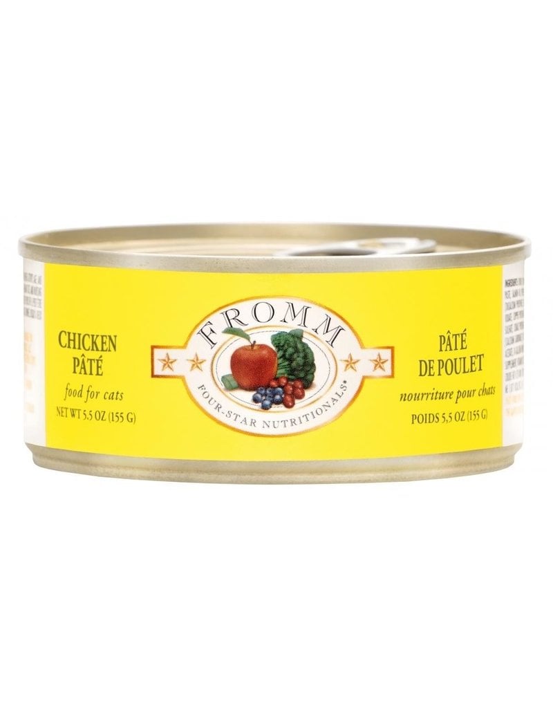 Fromm Four-Star Chicken Pate wet cat food can, 5.5oz