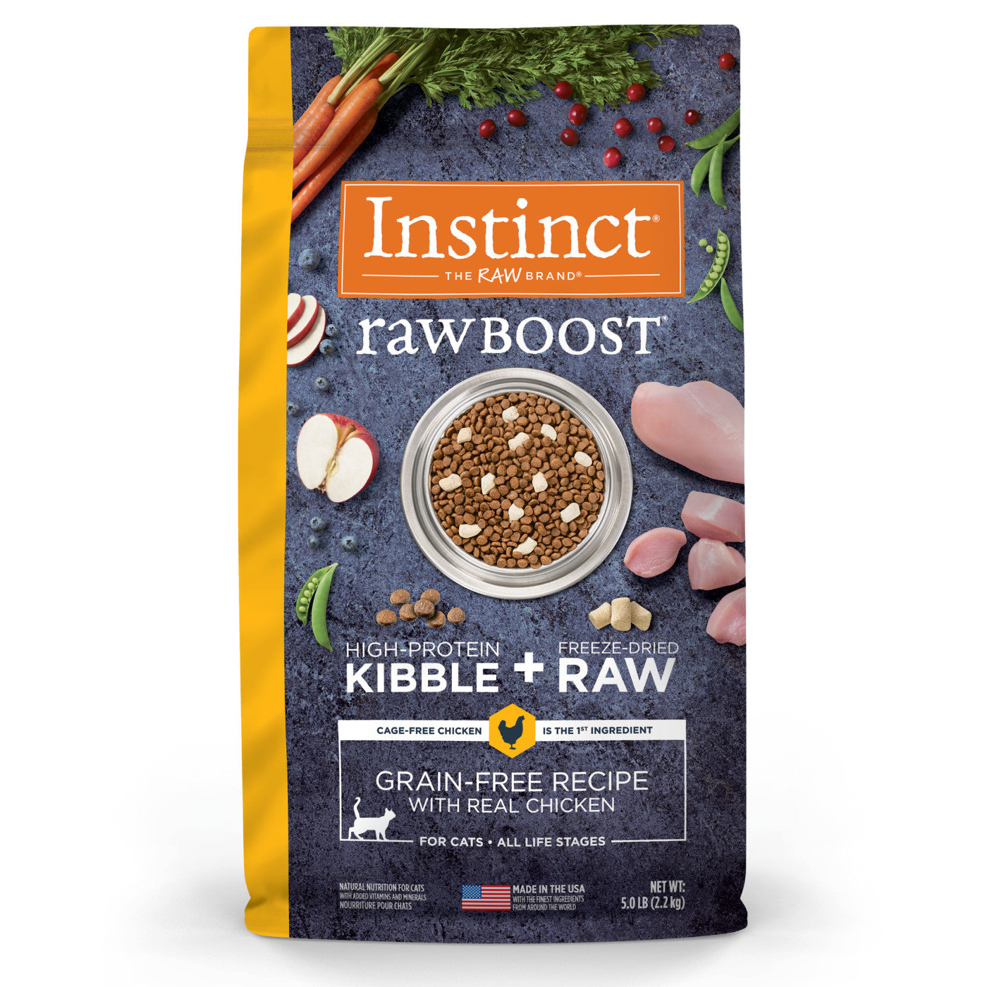 Instinct Raw Boost Grain-Free Chicken Recipe dry cat food bag, 5 lb