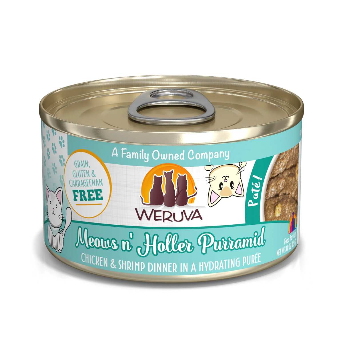 Weruva Meows n' Holler Purramid Pate can, 3 oz