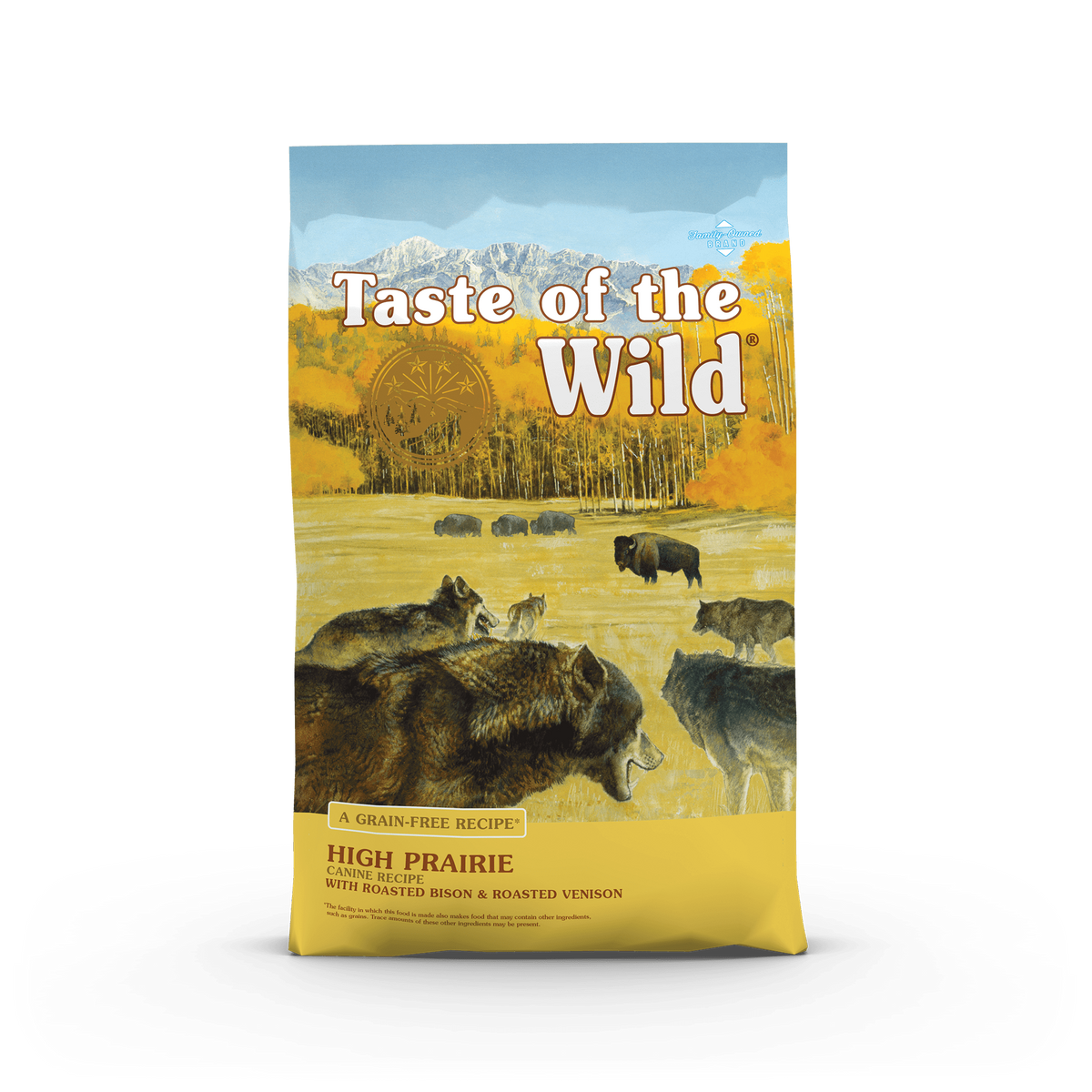 Bag of Taste of the Wild High Prairie Bison and Venison dry dog food
