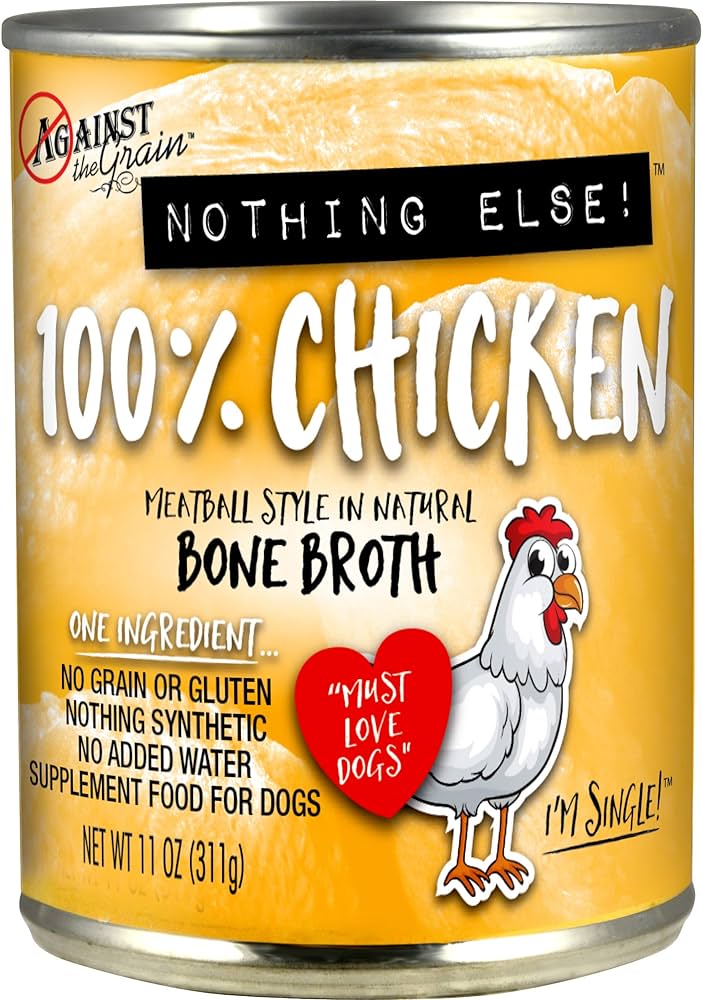 Against the Grain Nothing Else 100% Chicken wet dog food can, 11oz