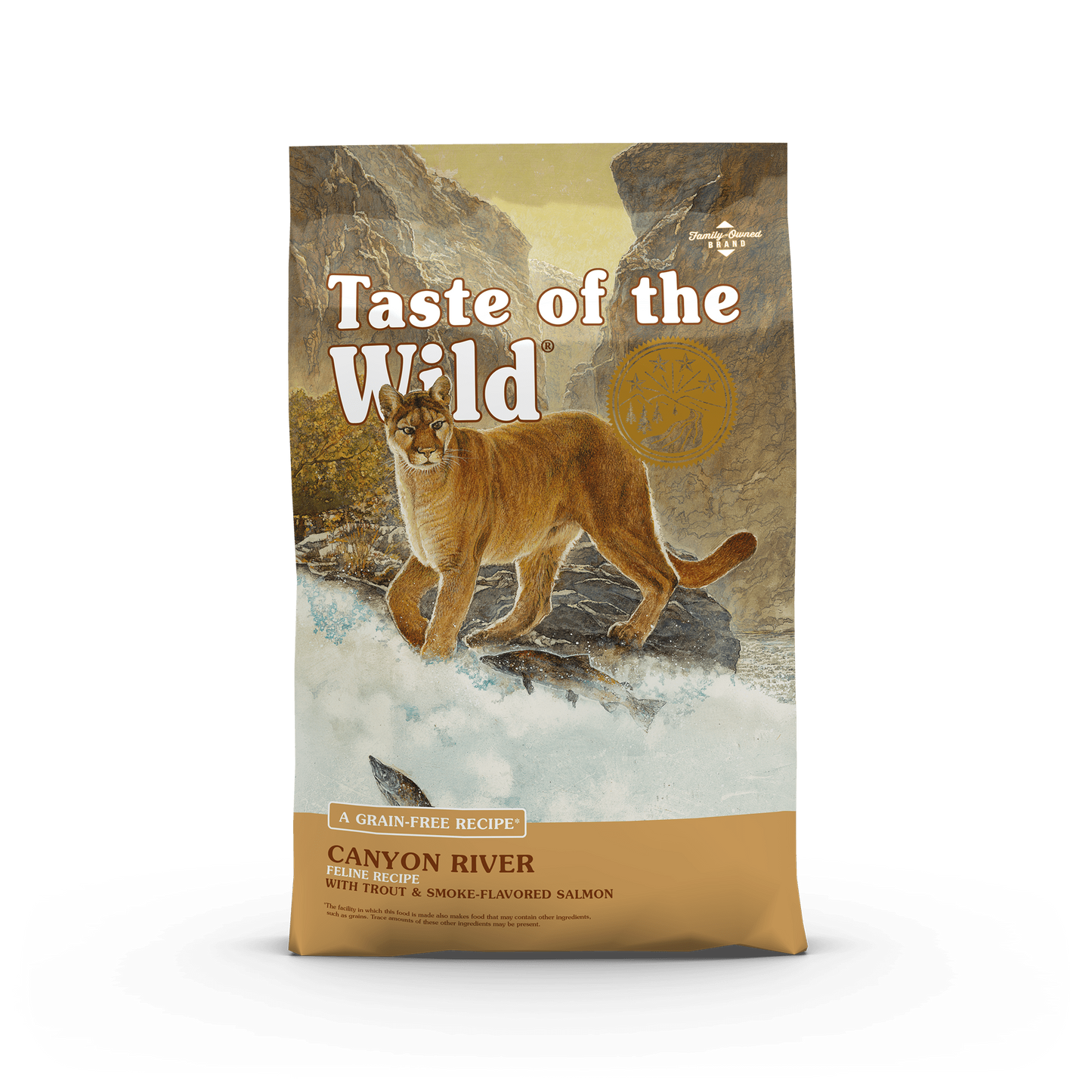 Taste of the Wild Canyon River Trout and Salmon dry cat food bag, 5lb