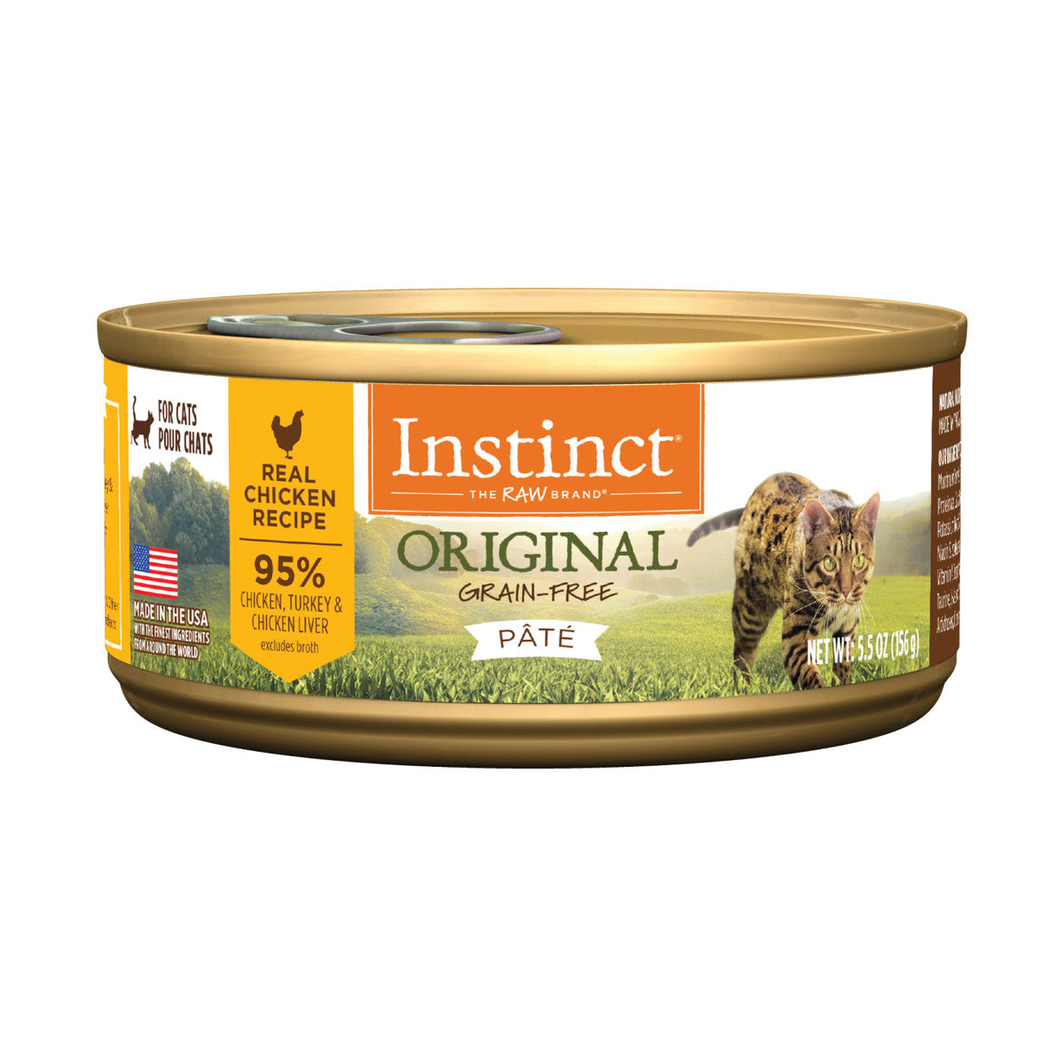 Can of Instinct Original Pate Real Chicken Entree wet cat food, 3 ounce