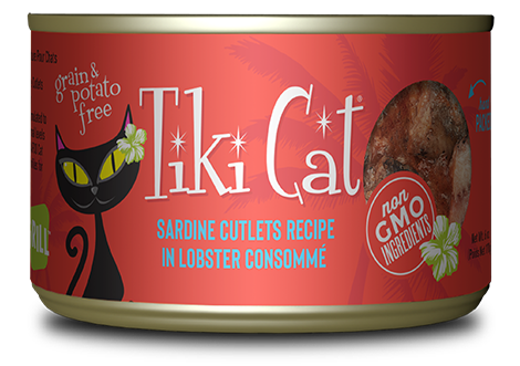 Tiki Cat Bora Bora Grill Sardine Cutlets in Lobster Consomme can, 2.8 oz