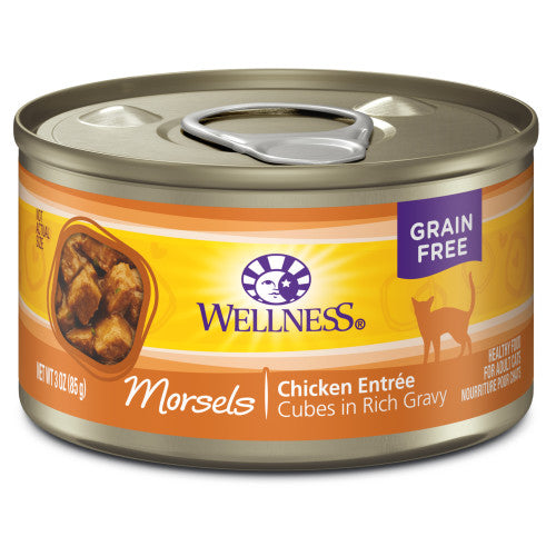 Wellness Complete Health chicken dinner morsels wet cat food can, 5.5 oz