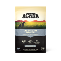 13lb bag of Acana Light and Fit grain-free dry dog food