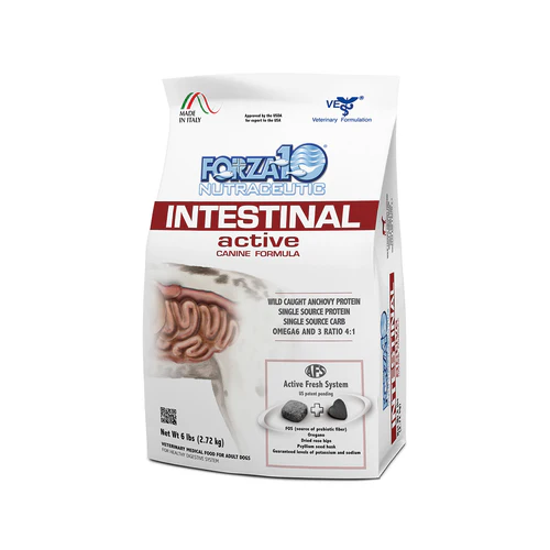 22 lb bag of Forza10 Active Intestinal anchovy dry dog food