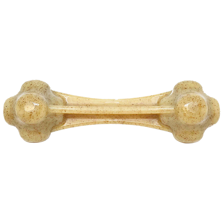 Knuckle Bone nylon chew toy in brown with treat holes, SodaPup, sold through Sniff and Shift